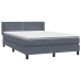 Cama box spring con colchón terciopelo gris oscuro 140x210 cm