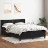 Cama box spring con colchón terciopelo negro 140x210 cm