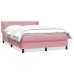 Cama box spring con colchón terciopelo rosa 140x210 cm