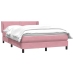 Cama box spring con colchón terciopelo rosa 140x210 cm