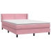 Cama box spring con colchón terciopelo rosa 140x210 cm