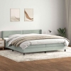 Cama box spring con colchón terciopelo gris claro 180x210 cm