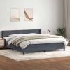 Cama box spring con colchón terciopelo gris oscuro 180x210 cm