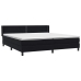 Cama box spring con colchón terciopelo negro 180x210 cm