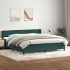 Cama box spring con colchón terciopelo verde oscuro 180x210 cm