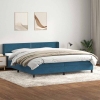 Cama box spring con colchón terciopelo azul oscuro 180x210 cm