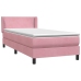 Cama box spring con colchón terciopelo rosa 80x220 cm