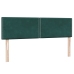 Cama box spring con colchón terciopelo verde oscuro 160x220 cm