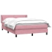 Cama box spring con colchón terciopelo rosa 160x220 cm