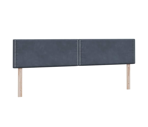 Cama box spring con colchón terciopelo gris oscuro 180x220 cm