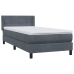 Cama box spring con colchón terciopelo gris oscuro 80x210 cm