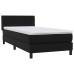 Cama box spring con colchón cuero sintético negro 80x210 cm