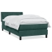 Cama box spring con colchón terciopelo verde oscuro 80x210 cm