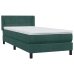 Cama box spring con colchón terciopelo verde oscuro 80x210 cm