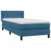 Cama box spring con colchón terciopelo azul oscuro 80x210 cm