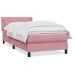 Cama box spring con colchón terciopelo rosa 80x210 cm