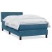 Cama box spring con colchón terciopelo azul oscuro 90x210 cm