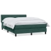 Cama box spring con colchón terciopelo verde oscuro 140x210 cm