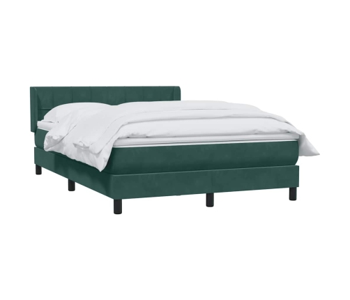 Cama box spring con colchón terciopelo verde oscuro 140x210 cm