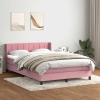 Cama box spring con colchón terciopelo rosa 140x210 cm