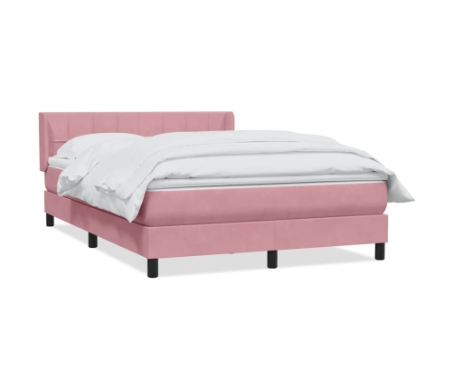 Cama box spring con colchón terciopelo rosa 160x210 cm