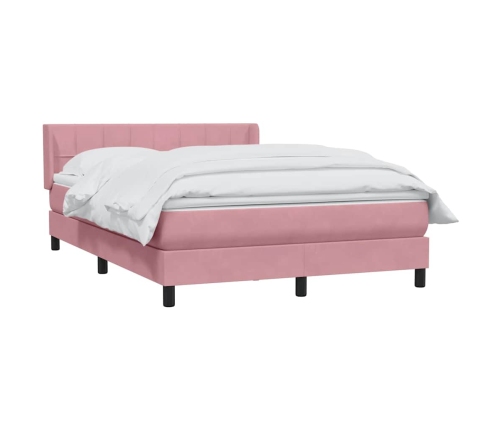 Cama box spring con colchón terciopelo rosa 160x210 cm