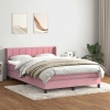 Cama box spring con colchón terciopelo rosa 160x210 cm