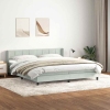 Cama box spring con colchón terciopelo gris claro 180x210 cm