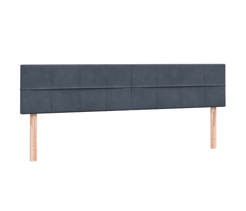 Cama box spring con colchón terciopelo gris oscuro 180x210 cm