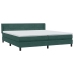 Cama box spring con colchón terciopelo verde oscuro 180x210 cm