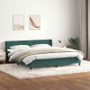 Cama box spring con colchón terciopelo verde oscuro 180x210 cm