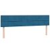 Cama box spring con colchón terciopelo azul oscuro 180x210 cm