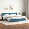 Cama box spring con colchón terciopelo azul oscuro 180x210 cm