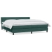 Cama box spring con colchón terciopelo verde oscuro 200x210 cm