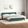 Cama box spring con colchón terciopelo verde oscuro 200x210 cm