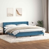 Cama box spring con colchón terciopelo azul oscuro 200x210 cm