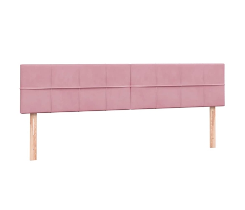 Cama box spring con colchón terciopelo rosa 200x210 cm