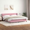 Cama box spring con colchón terciopelo rosa 200x210 cm