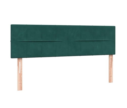 Cama box spring con colchón terciopelo verde oscuro 140x220 cm