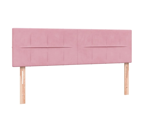 Cama box spring con colchón terciopelo rosa 160x220 cm