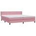 Cama box spring con colchón terciopelo rosa 200x220 cm