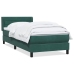 Cama box spring con colchón terciopelo verde oscuro 80x210 cm