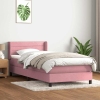 Cama box spring con colchón terciopelo rosa 80x210 cm