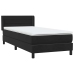 Cama box spring con colchón cuero sintético negro 90x210 cm