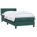 Cama box spring con colchón terciopelo verde oscuro 90x210 cm