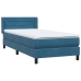 Cama box spring con colchón terciopelo azul oscuro 90x210 cm