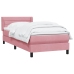 Cama box spring con colchón terciopelo rosa 90x210 cm