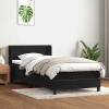 Cama box spring con colchón terciopelo negro 100x210 cm