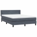 Cama box spring con colchón terciopelo gris oscuro 140x210 cm