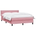 Cama box spring con colchón terciopelo rosa 140x210 cm